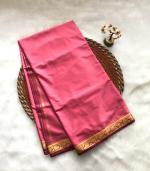 Lotus Border Semi Silk Saree
