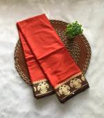 Ganda Berunda Border Semi Crepe Saree