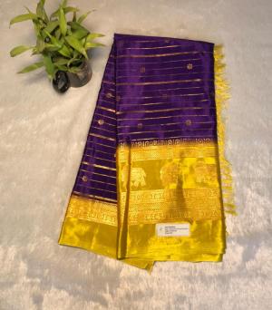 Elephant And Peacock Border Saree