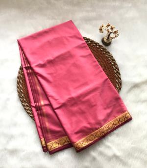 Lotus Border Semi Silk Saree