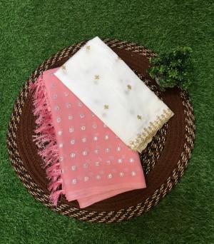 Dotted Saree with White Blouse