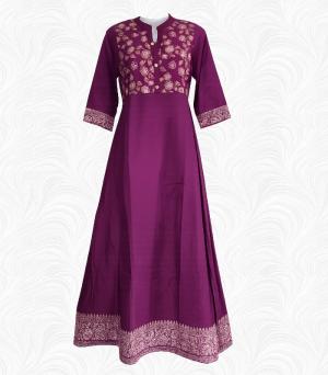 Purple Blossom Flare Kurti